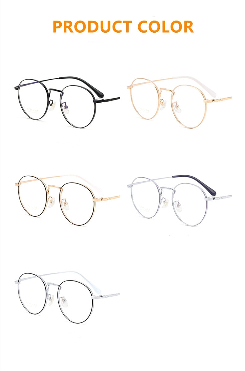 Yimaruili Unisex Full Rim Round Titanium Frame Eyeglasses CK803 Full Rim Yimaruili Eyeglasses
