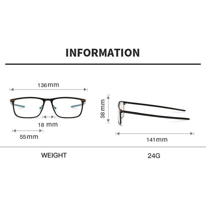 Hotochki Unisex Full Rim Nickel Alloy PC Plastic Resin Frame Eyeglasses 5138 Full Rim Hotochki