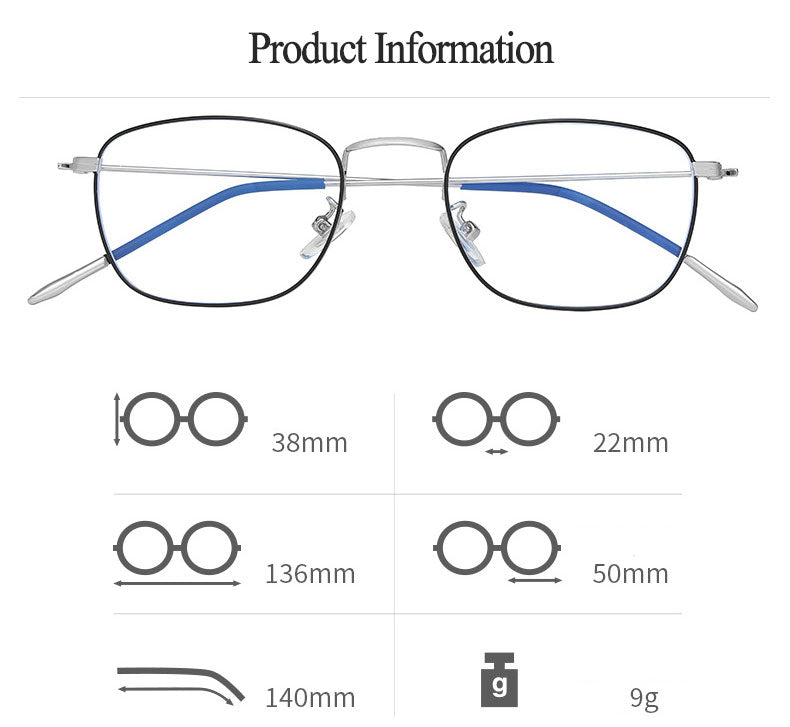 Hotony Unisex Full Rim Rectangle Alloy Eyeglasses Zy9951 Full Rim Hotony