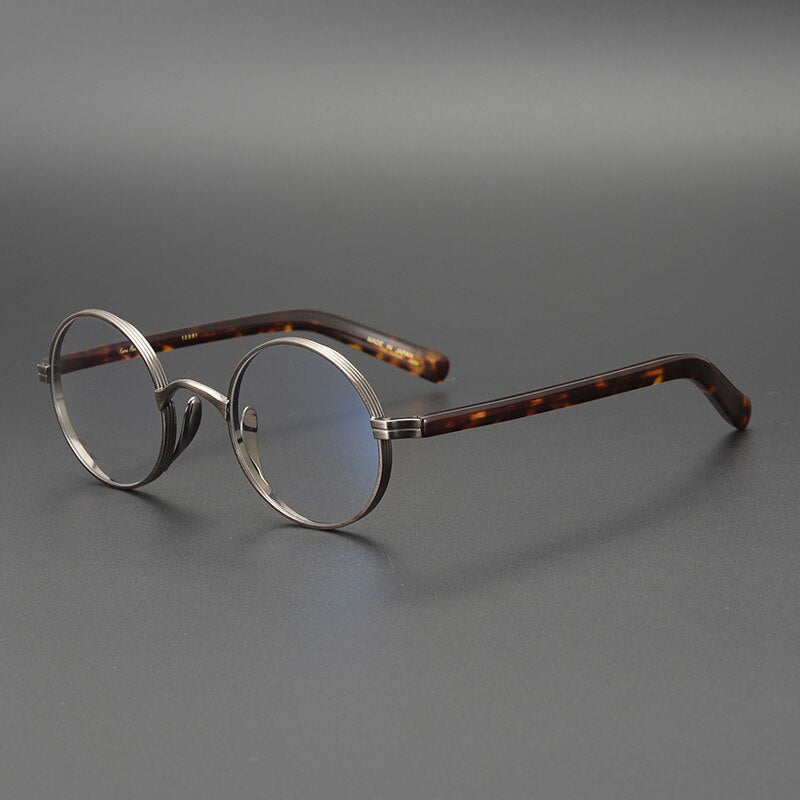 Gatenac Unisex Full Rim Round Titanium Acetate Frame Eyeglasses Gxyj47 Full Rim Gatenac 2