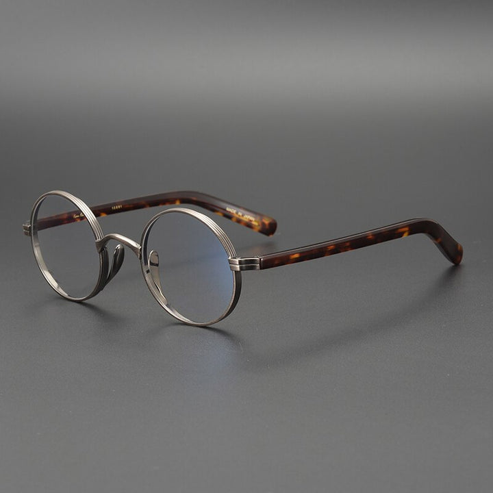 Gatenac Unisex Full Rim Round Titanium Acetate Frame Eyeglasses Gxyj47 Full Rim Gatenac 2