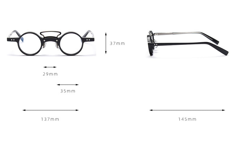 CCspace Unisex Full Rim Round Acetate Punk Double Bridge Frame Eyeglasses 49805 Full Rim CCspace