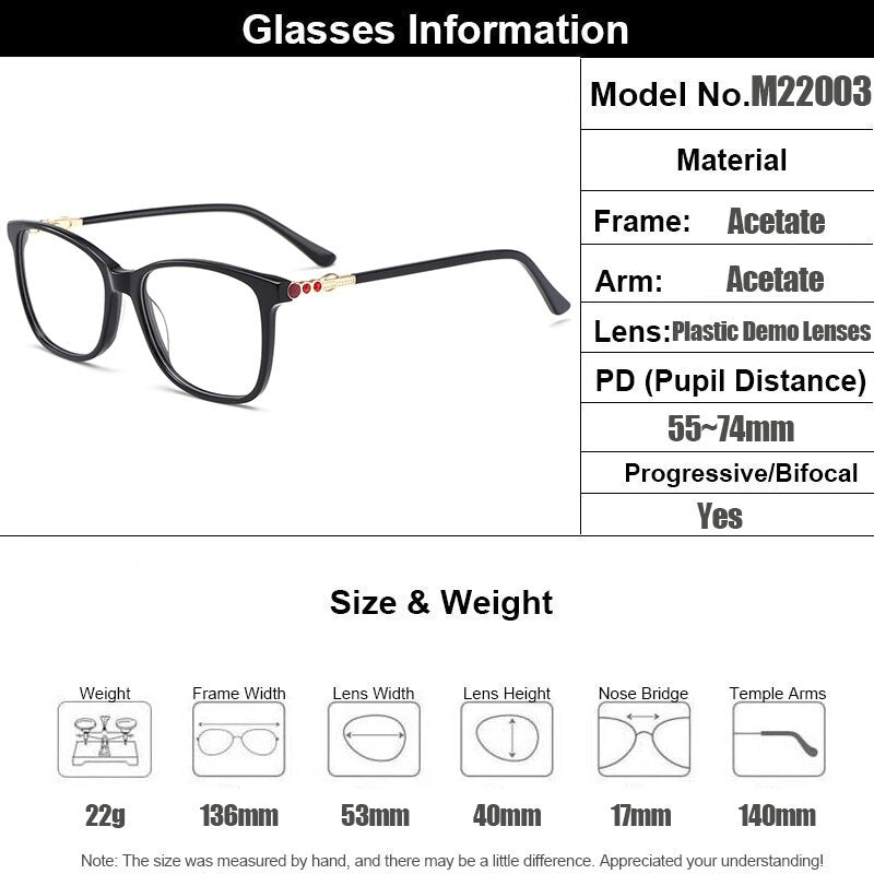 Gmei Women's Eyeglasses Acetate Glasses Frame M22003 Full Rim Gmei Optical