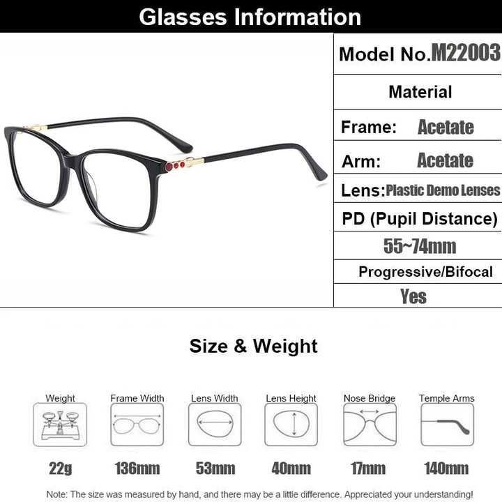 Gmei Women's Eyeglasses Acetate Glasses Frame M22003 Full Rim Gmei Optical