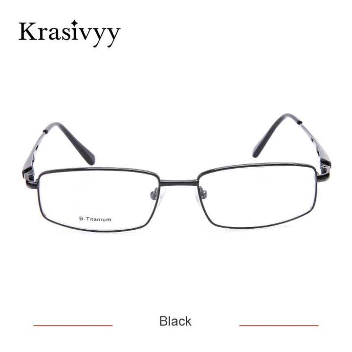 Krasivyy Unisex Full Rim Square Titanium Eyeglasses Kr4755 Full Rim Krasivyy Black  