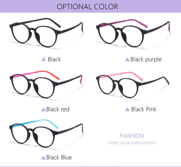 Yimaruili Unisex Full Rim Round Titanium Frame Eyeglasses 8868T Full Rim Yimaruili Eyeglasses