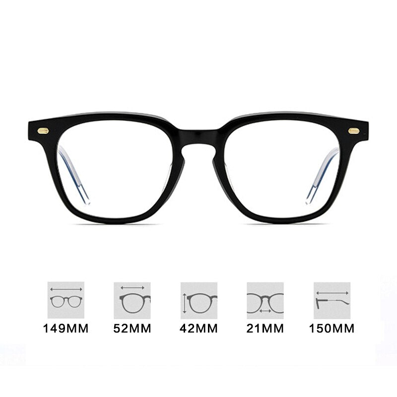 Gatenac Full Rim Square Acetate Frame Eyeglasses Gxyj645 Full Rim Gatenac KUB Black
