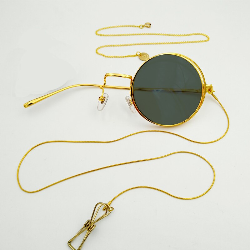 Yujo Unisex Full Rim Round Alloy Cosplay Lolita Style Monocle 2359 Monocle Yujo Golden left eye 2 China