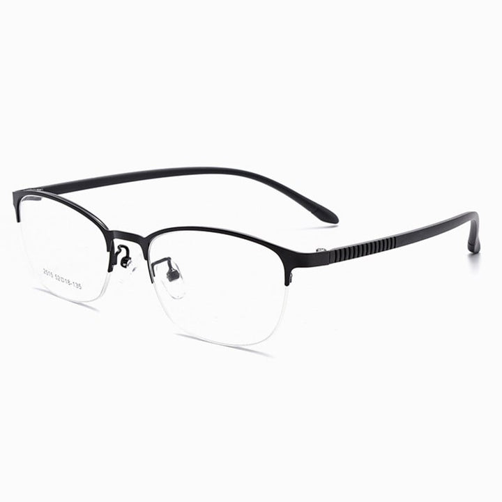 Hotony Unisex Full/Semi Rim Alloy Frame Eyeglasses 2516 Semi Rim Hotony Black-Half Rim