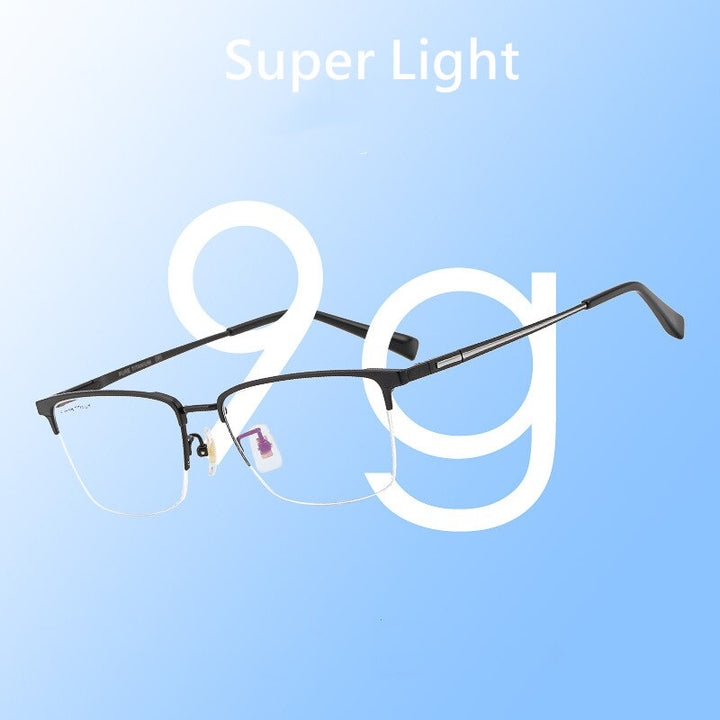 Yimaruili Men's Semi Rim Titanium Frame Eyeglasses 226186 Semi Rim Yimaruili Eyeglasses
