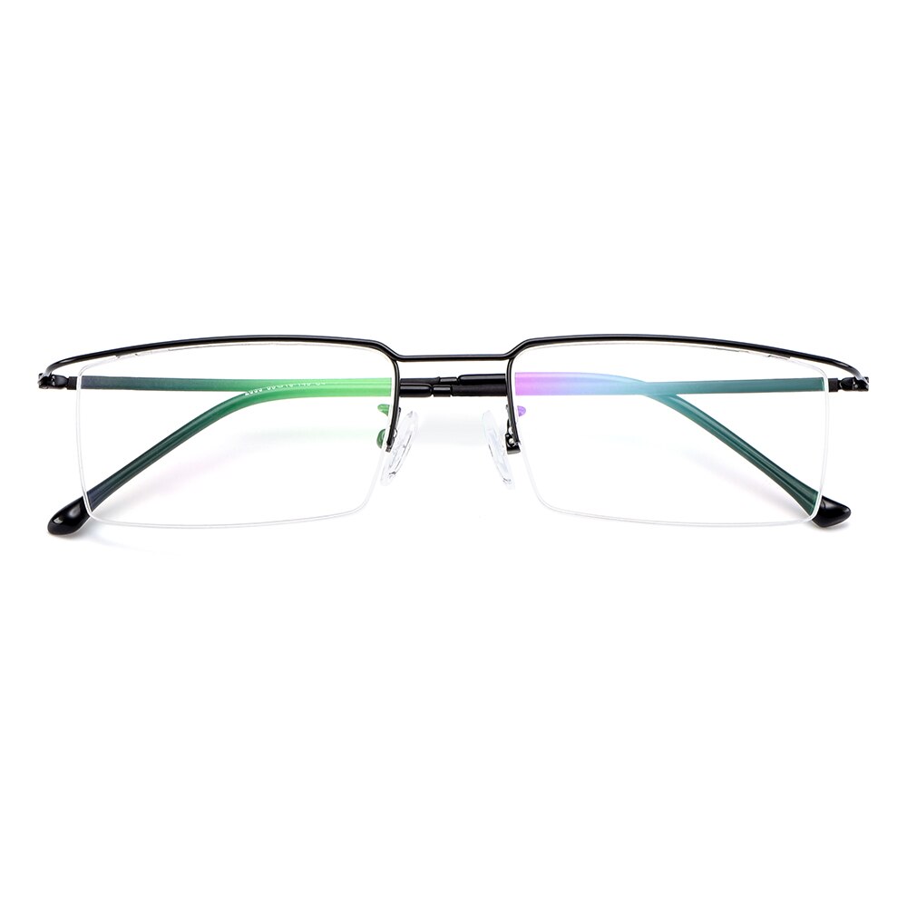 Gmei Men's Semi Rim Square Titanium Alloy Eyeglasses Y2533 Semi Rim Gmei Optical