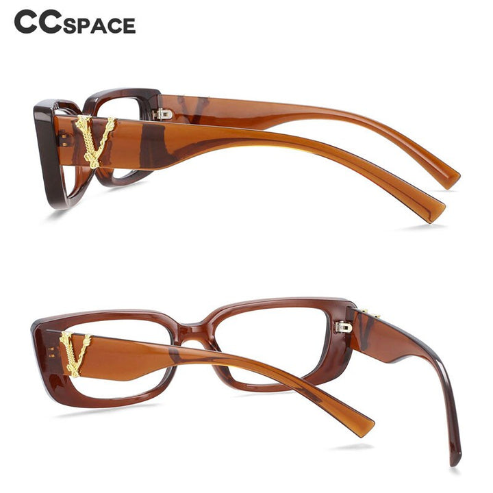 CCspace Unisex Full Rim Rectangle Cat Eye Resin Frame Eyeglasses 54034 Full Rim CCspace