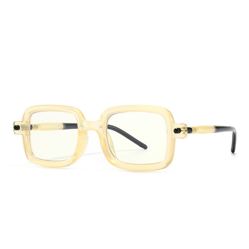 CCspace Unisex Full Rim Rectangle Resin Frame Eyeglasses 53979 Full Rim CCspace yellow