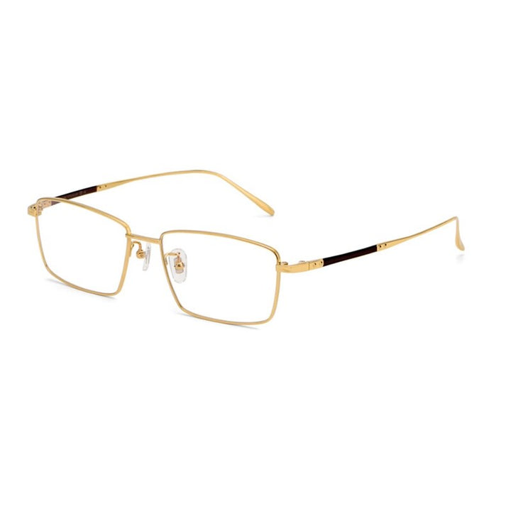 Yamaruili Men's Full Rim Titanium Alloy Frame Eyeglasses CK1045 Full Rim Yimaruili Eyeglasses Gold