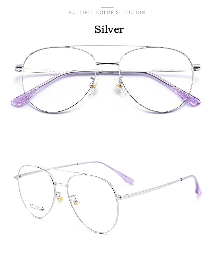 Yimaruili Unisex Full RIm Double Bridge β Titanium Frame Eyeglasses 8826 Full Rim Yimaruili Eyeglasses