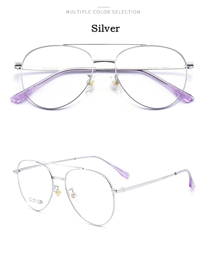Yimaruili Unisex Full RIm Double Bridge β Titanium Frame Eyeglasses 8826 Full Rim Yimaruili Eyeglasses