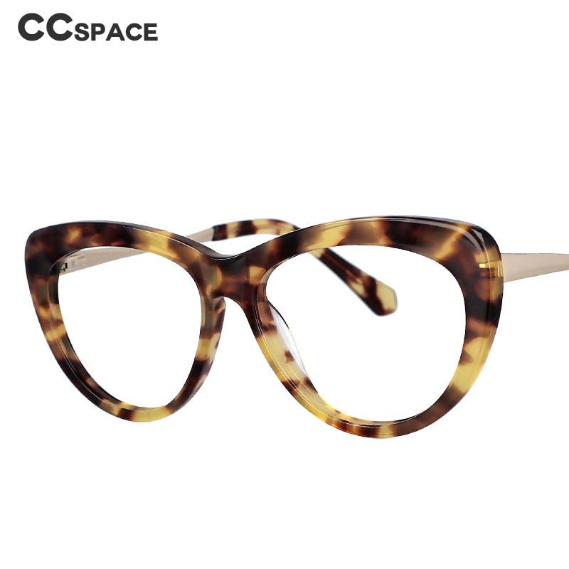 CCspace Unisex Full Rim Cat Eye Acetate Frame Eyeglasses 51070 Full Rim CCspace