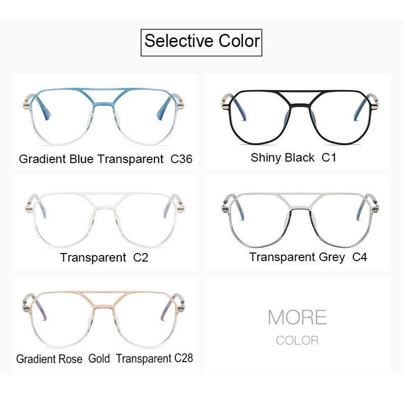 Hotony Unisex Full Rim Large Square Double Bridge Acetate Eyeglasses 30062 Full Rim Hotony