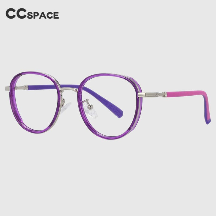 CCspace Children's Unisex Full Rim Round Tr 90 Titanium Frame Eyeglasses 53969 Full Rim CCspace