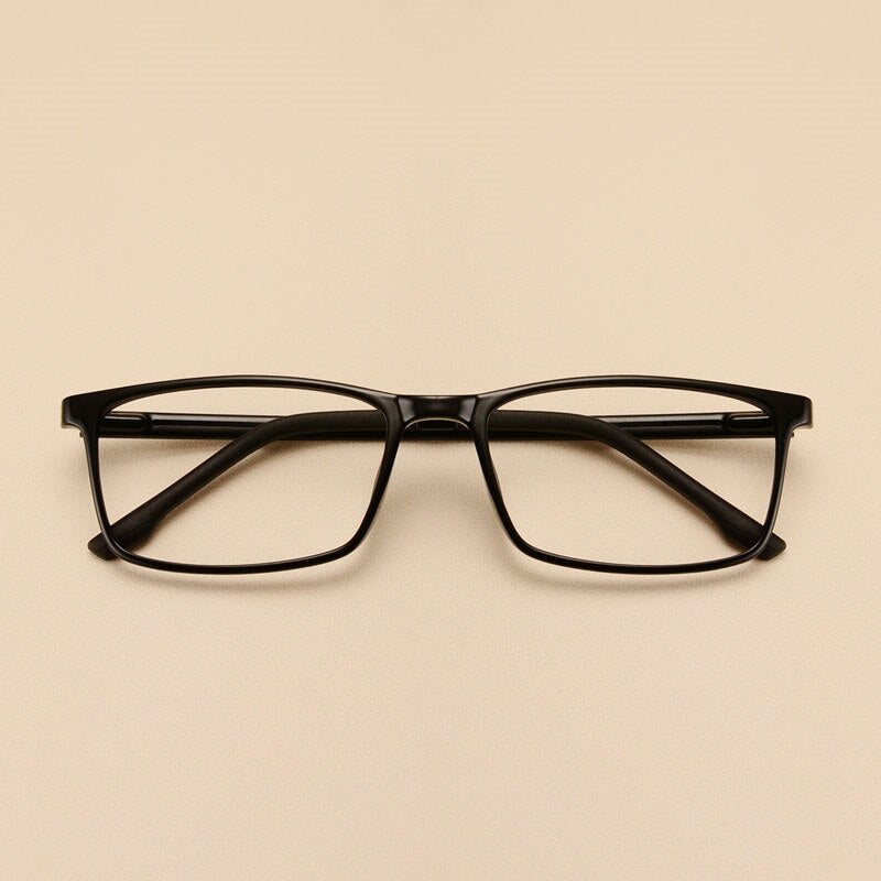 Yimaruili Unisex Full Rim Imitation Wood Grain Resin Frame Eyeglasses 98056 Full Rim Yimaruili Eyeglasses Brihgt Black