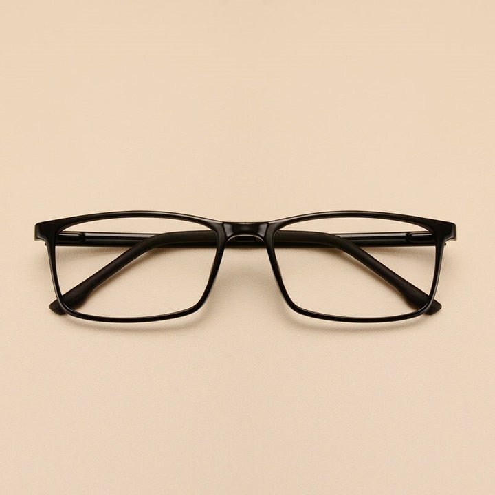 Yimaruili Unisex Full Rim Imitation Wood Grain Resin Frame Eyeglasses 98056 Full Rim Yimaruili Eyeglasses Brihgt Black