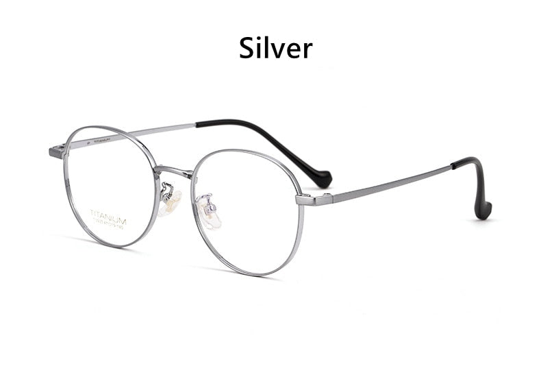 Yimaruili Men's Full Rim Round β Titanium Frame Eyeglasses T3933 Full Rim Yimaruili Eyeglasses
