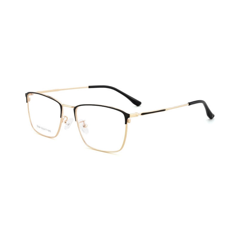 Hotochki Men's Full Rim Square Horned Acetate Alloy Eyeglasses 5059 Full Rim Hotochki