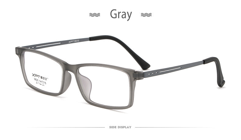 Hotony Unisex Full Rim Rectangle TR 90 Resin B Titanium Frame Eyeglasses 9826 Full Rim Hotony