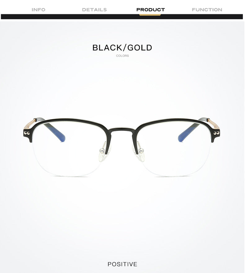 Hdcrafter Unisex Semi Rim Square Titanium Frame Eyeglasses 6097 Semi Rim Hdcrafter Eyeglasses