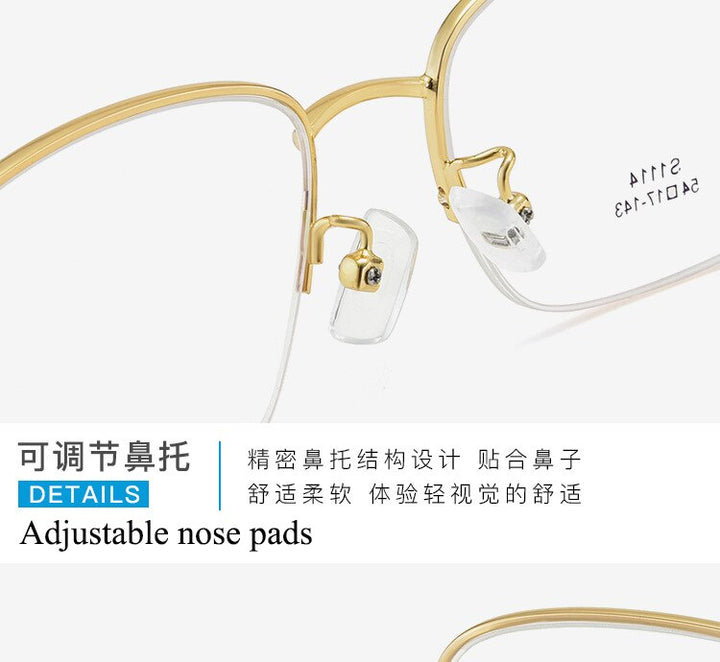 Men's Semi Rim IP Electroplated Titanium Alloy Frame Eyeglasses Zt1114 Semi Rim Bclear