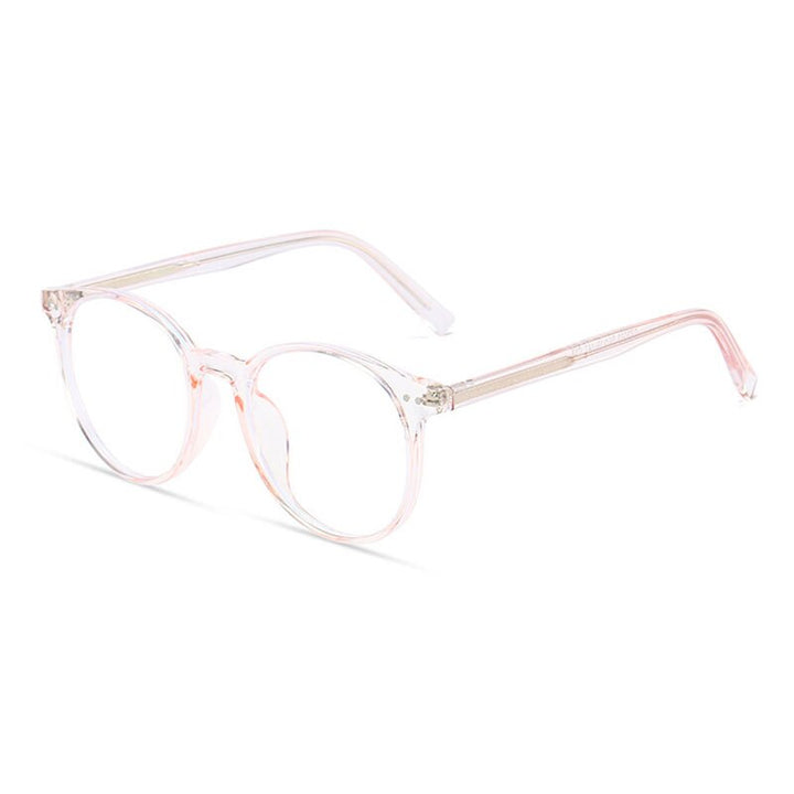 Hotony Women's Full Rim Round Acetate Frame Eyeglasses 3003 Full Rim Hotony Transparent Pink