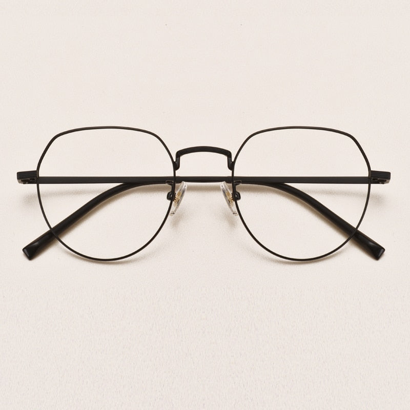 Yimaruili Unisex Full Rim Round Titanium Frame Eyeglasses 1901 Full Rim Yimaruili Eyeglasses