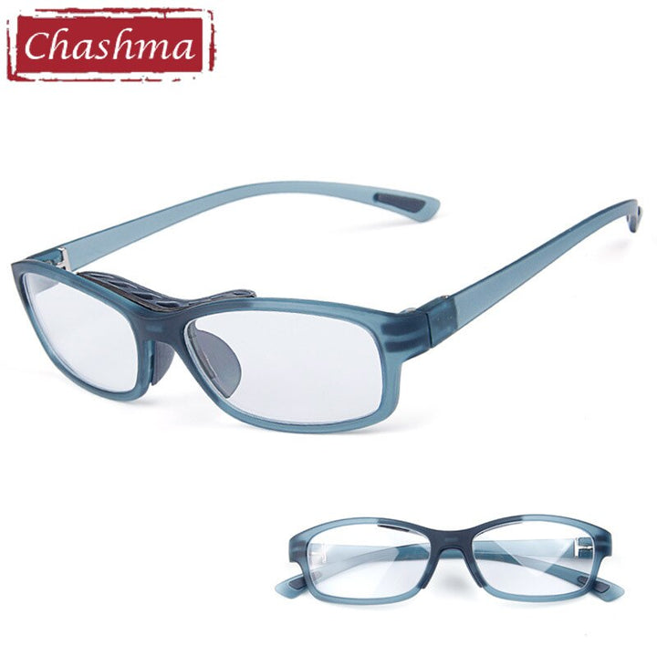 Chashma Ottica Unisex Full Rim Square Tr 90 Titanim Sport Goggle Eyeglasses 010 Full Rim Chashma Ottica Gray