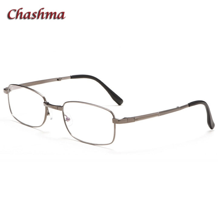 Chashma Ochki Unisex Full Rim Square Titanium Foldable Eyeglasses 8923 Full Rim Chashma Ochki Gray