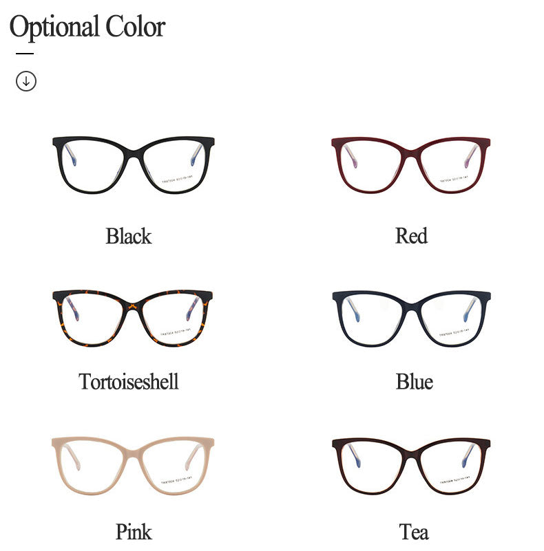 Hotony Woman's Full Rim Cat Eye TR 90 Resin Alloy Frame Eyeglasses 7004 Full Rim Hotony