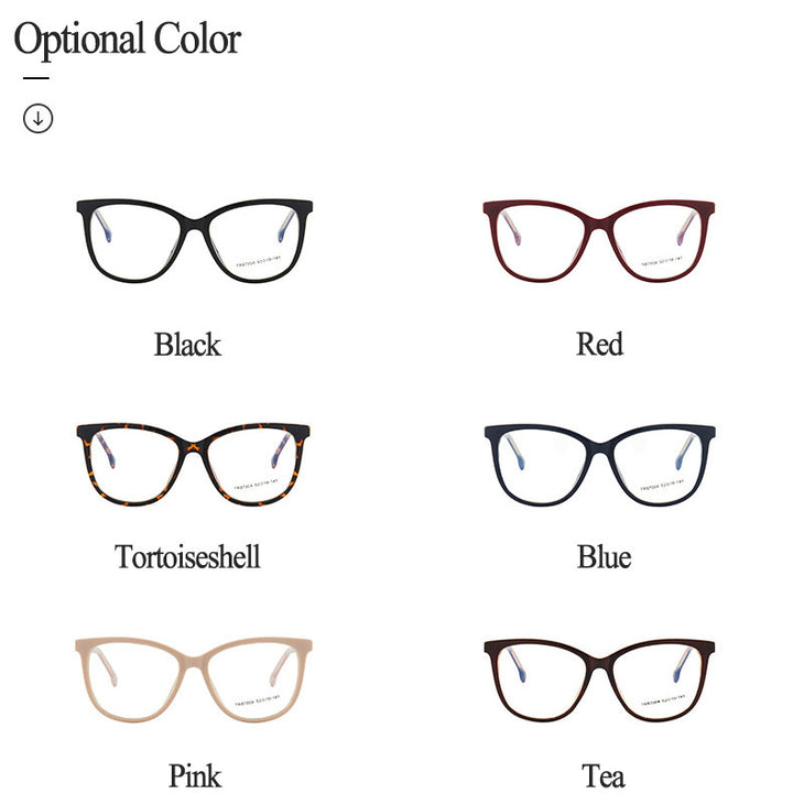 Hotony Woman's Full Rim Cat Eye TR 90 Resin Alloy Frame Eyeglasses 7004 Full Rim Hotony