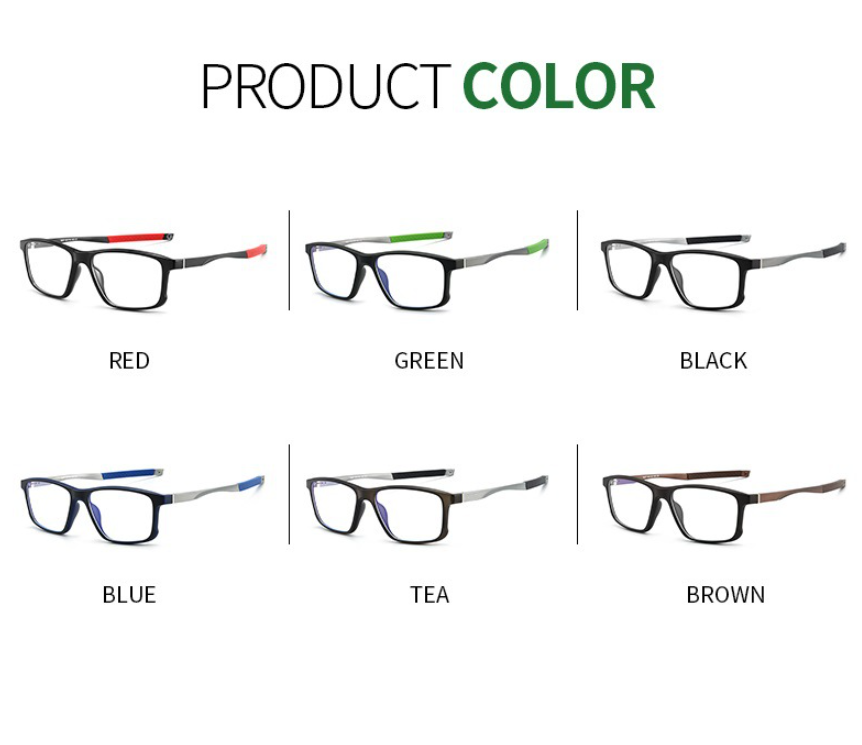 CCspace Unisex Full Rim Square Tr 90 Titanium Sport Eyeglasses 47547 Full Rim CCspace