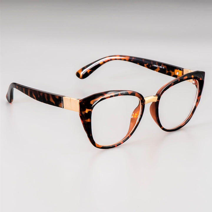 CCspace Unisex Full Rim Round Cat Eye Tr 90 Titanium Frame Eyeglasses 48092 Full Rim CCspace leopard