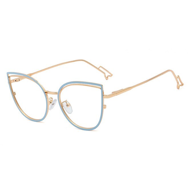 CCspace Unisex Full Rim Cat Eye Tr 90 Titanium Frame Eyeglasses 48198 Full Rim CCspace C3 Blue