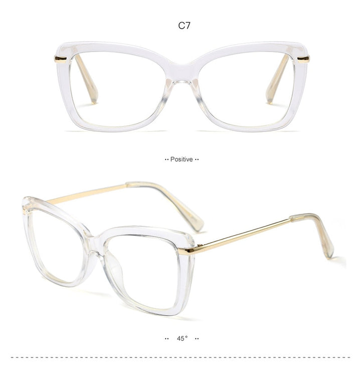 Hotony Women's Full Rim Cat Eye Acetate Frame Eyeglasses 97331 Full Rim Hotony