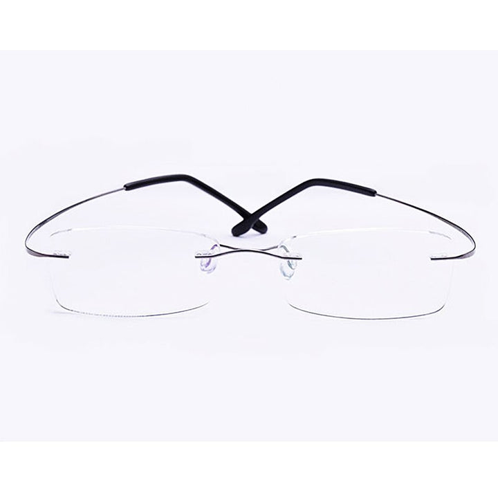 Yimaruili Unisex Rimless TR 90 Resin β Titanium Frame Eyeglasses Rimless Yimaruili Eyeglasses Gray
