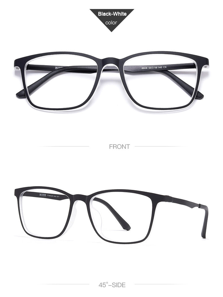 Hotony Unisex Full Rim Square Ultem Frame Eyeglasses 8808 Full Rim Hotony