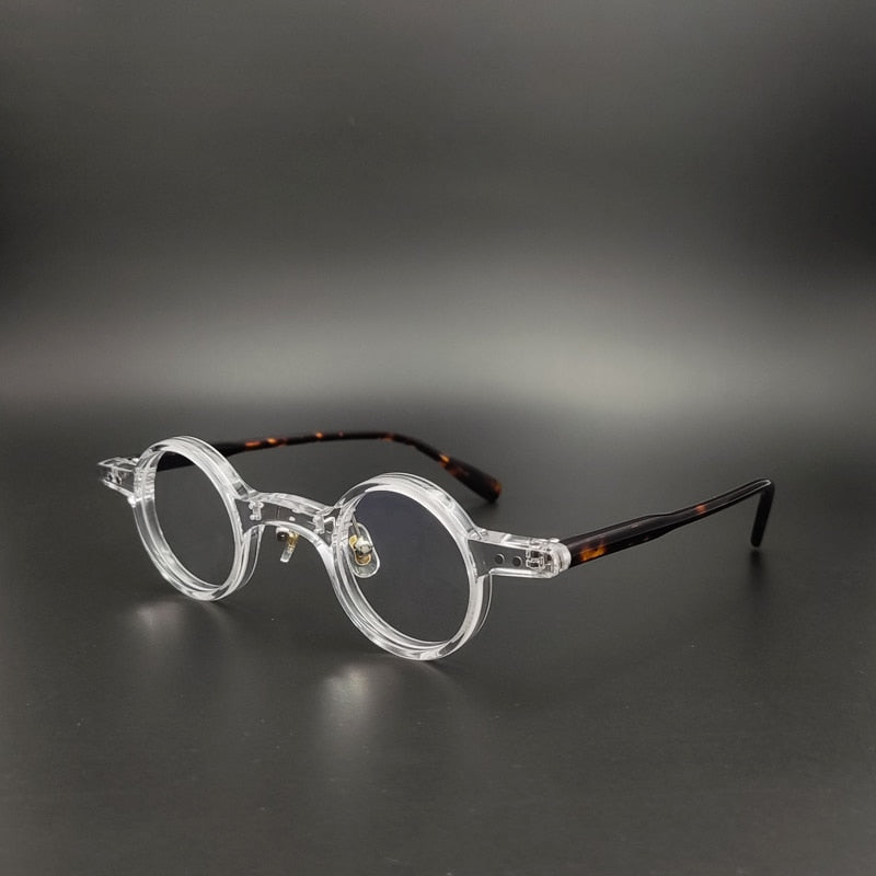 Yujo Unisex Full Rim Small Round Eyeglasses Acetate Y036 Full Rim Yujo