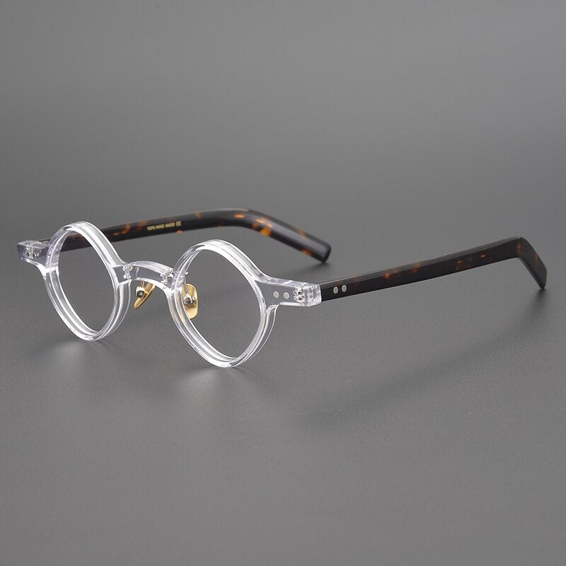 Gatenac Unisex Full Rim Round Acetate Frame Eyeglasses Gxyj704 Full Rim Gatenac