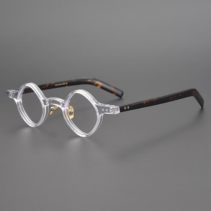 Gatenac Unisex Full Rim Round Acetate Frame Eyeglasses Gxyj704 Full Rim Gatenac