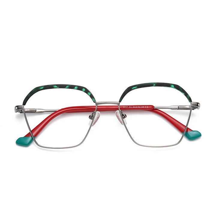 Gmei Women's Full Rim Alloy Square Frame Eyeglasses 3017 Full Rim Gmei Optical C2