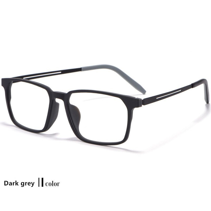 Yimaruili Unisex Full Rim Square Titanium Eyeglasses 8878 Full Rim Yimaruili Eyeglasses Black gray
