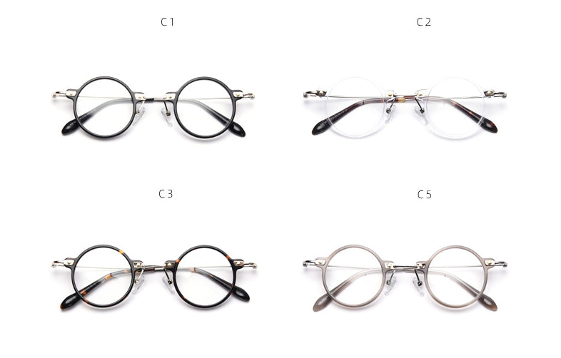 CCspace Unisex Full Rim Roud Acetate Frame Eyeglasses 49811 Full Rim CCspace