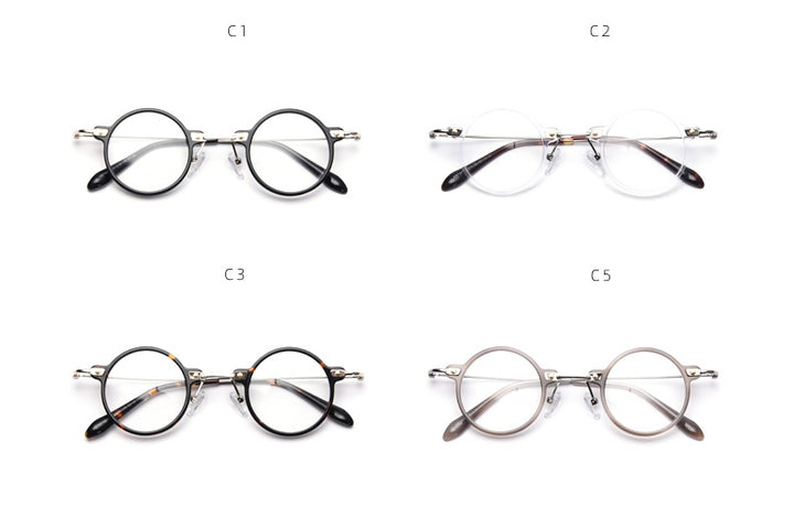 CCspace Unisex Full Rim Roud Acetate Frame Eyeglasses 49811 Full Rim CCspace