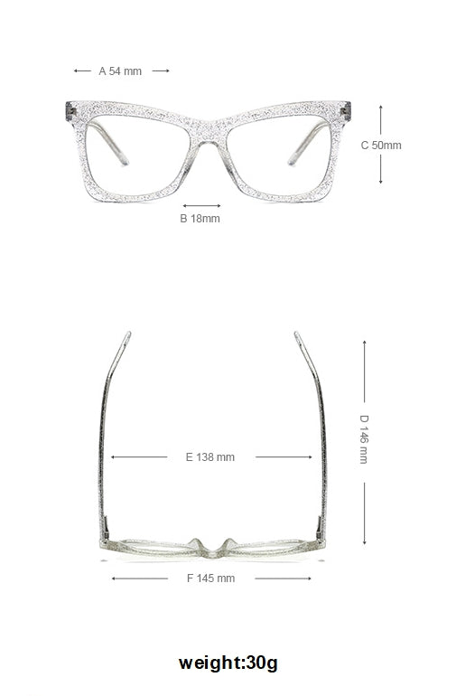 CCspace Unisex Full Rim Square Cat Eye Tr 90 Titanium Frame Eyeglasses 49547 Full Rim CCspace